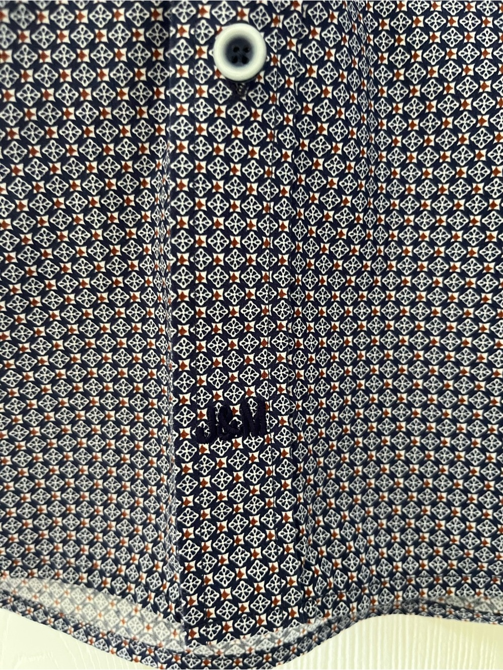 Johnston & Murphy Men's Blue Patterned Long-Sleeve Shirt Large - Picture 5 of 7